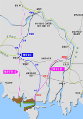 배후도로 I,가덕I.C → 세산삼거리,가덕I.C → 세산삼거리,세산삼거리 → 가락I.C,가락I.C → 초정I.C, 배후도로 II 노선도